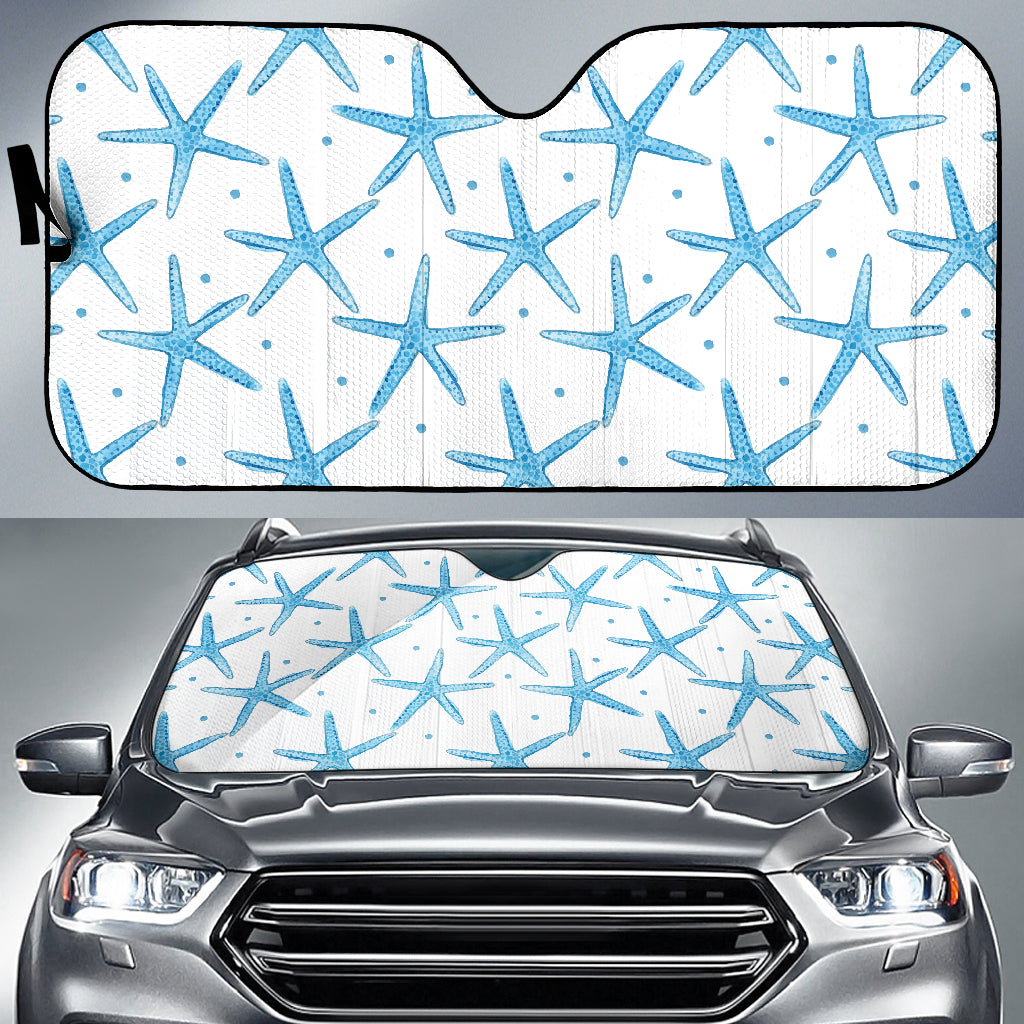 Watercolor Starfish Pattern Car Sun Shade