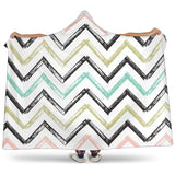 Zigzag  Chevron Paint Pattern Hooded Blanket