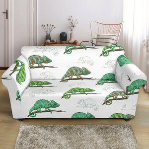Chameleon Lizard Pattern Loveseat Couch Slipcover