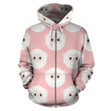 Cute Sheep Pattern Zip Up Hoodie