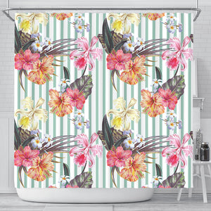 Colorful Orchid Flower Pattern Shower Curtain Fulfilled In US