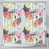 Colorful Orchid Flower Pattern Shower Curtain Fulfilled In US