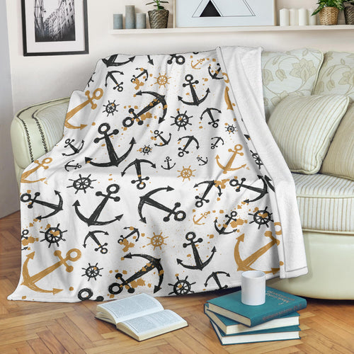 Anchors Rudders Pattern Premium Blanket