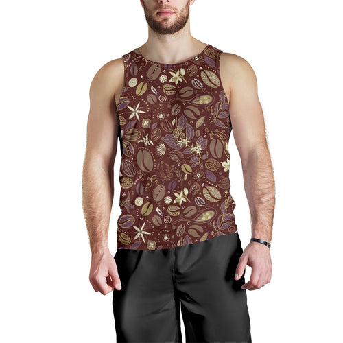 Coffee bean flower pattern Men Tank Top