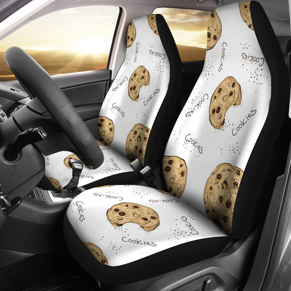 Sketch Style Cookie Pattern Universal Fit Car Seat Covers