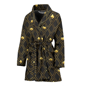Casino Cards Suits Pattern Print Design 01 Women's Bathrobe