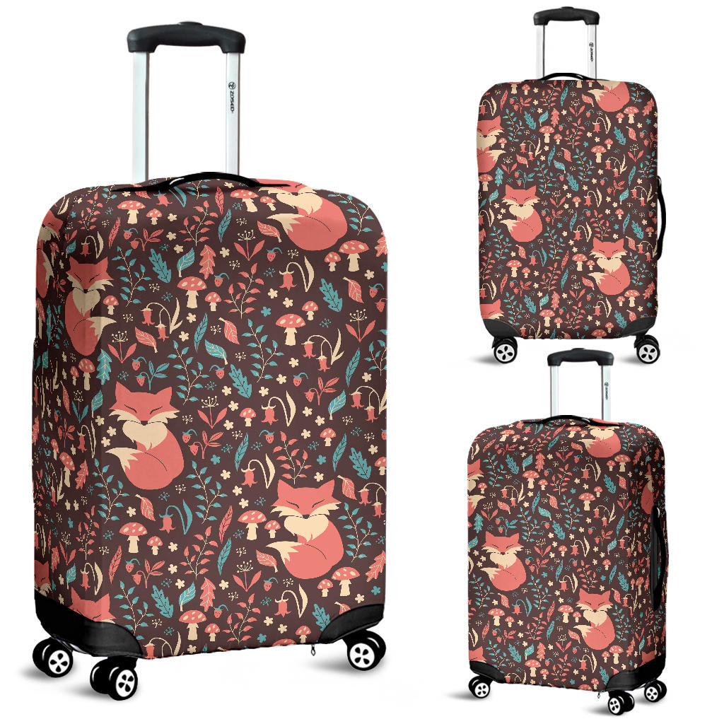 Fox Leaves Mushroom Pattern Luggage Covers