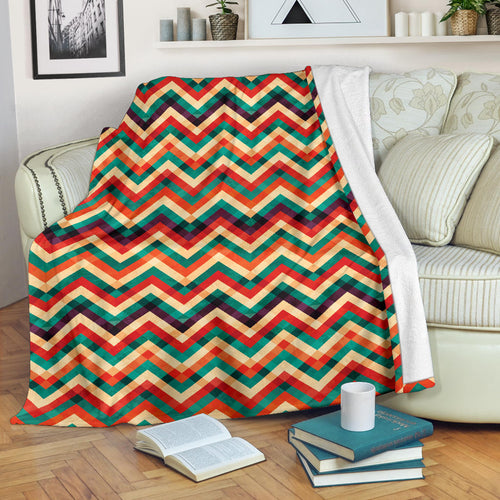 Zigzag  Chevron Colorful Pattern Premium Blanket