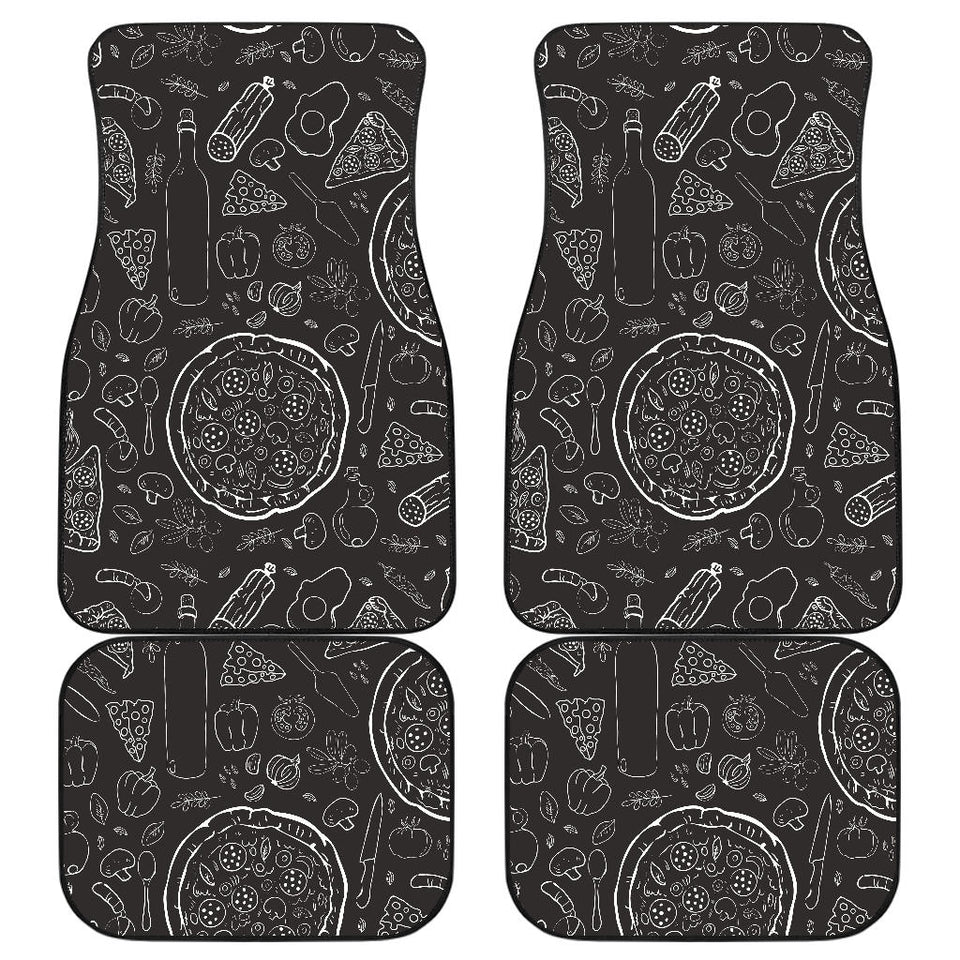 Pizza Pattern  Front And Back Car Mats