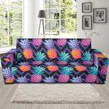 Pineapples Pattern Zigzag Background Sofa Slipcover