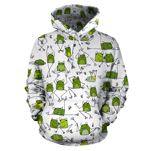 Sketch Funny Frog Pattern Men Women Pullover Hoodie