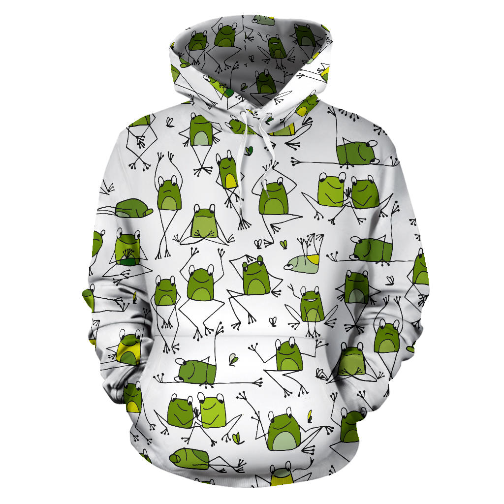 Sketch Funny Frog Pattern Men Women Pullover Hoodie