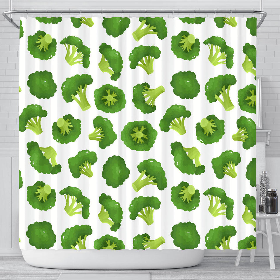 Cute Broccoli Pattern Shower Curtain Fulfilled In US