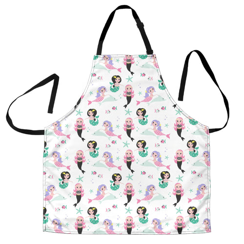 Cute Mermaid Dolphin Fish Starfish Pattern Adjustable Apron