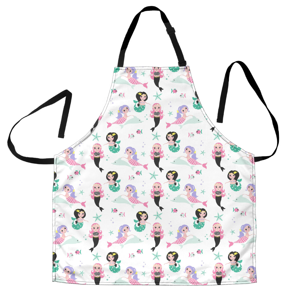 Cute Mermaid Dolphin Fish Starfish Pattern Adjustable Apron