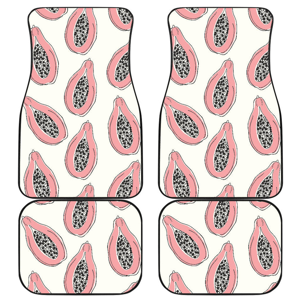 Papaya Pattern Front And Back Car Mats