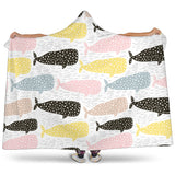 Whale Dot Pattern Hooded Blanket