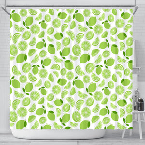 Lime Design Pattern Shower Curtain Fulfilled In US