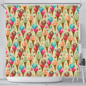 Colorful Ice Cream Pattern Shower Curtain Fulfilled In US