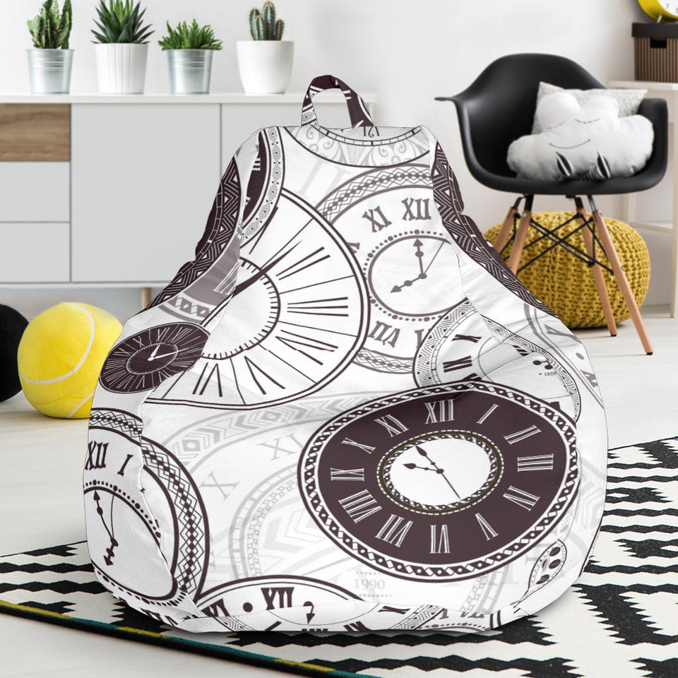 Classic Vintage Clock Pattern Bean Bag Cover