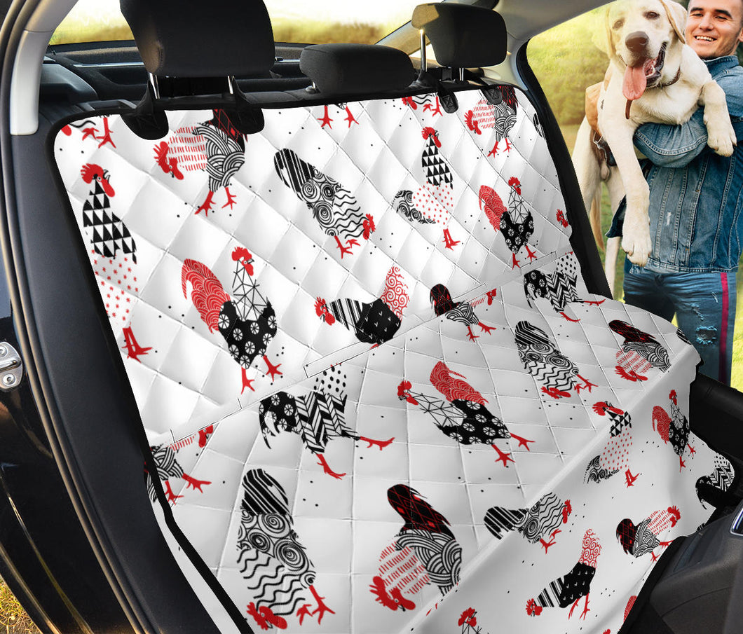 Cool Rooster Chicken Cock Floral Ornament Background Dog Car Seat Covers
