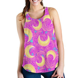Moon pink rose background Women Racerback Tank Top
