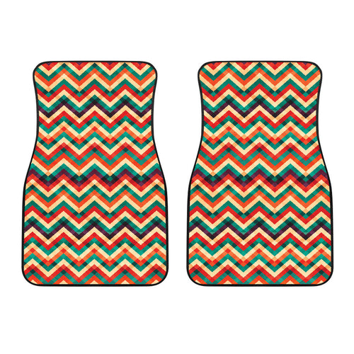 Zigzag  Chevron Colorful Pattern Front Car Mats