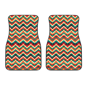 Zigzag  Chevron Colorful Pattern Front Car Mats