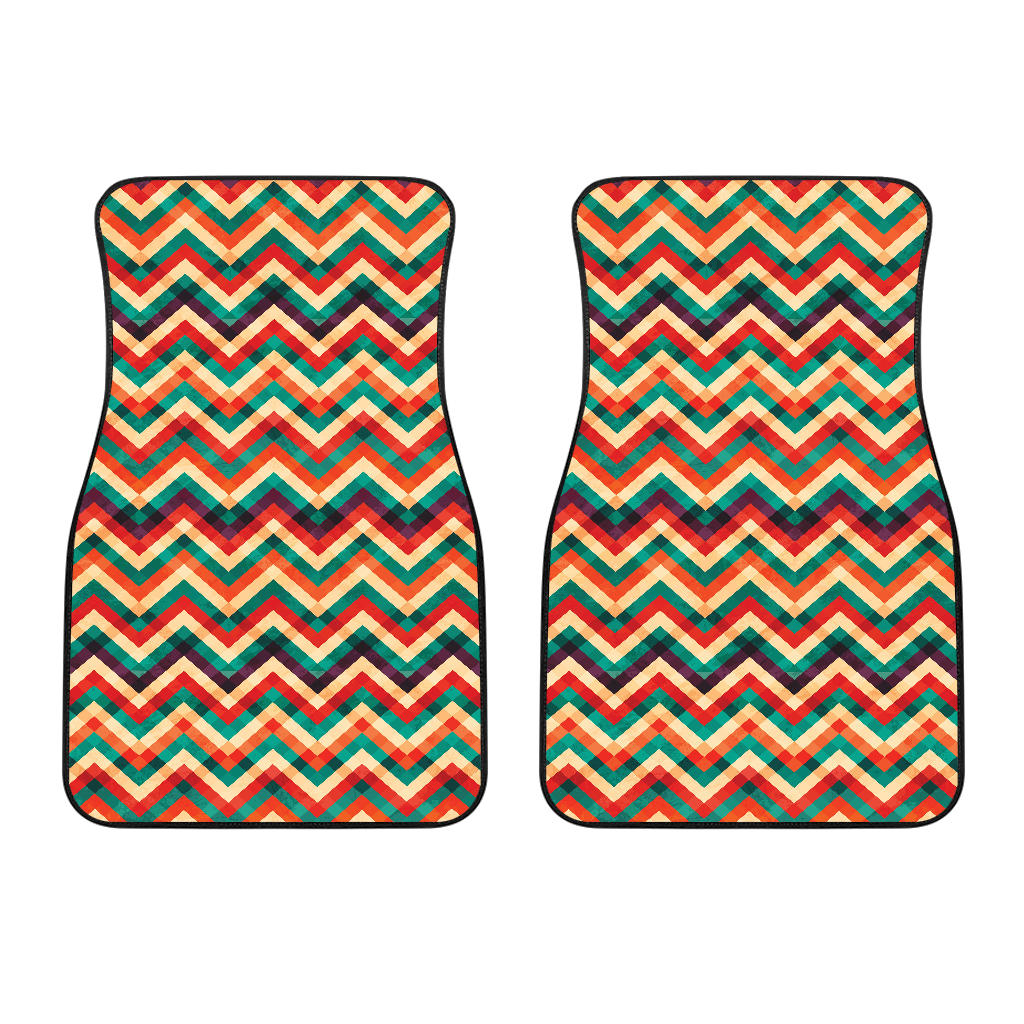 Zigzag  Chevron Colorful Pattern Front Car Mats