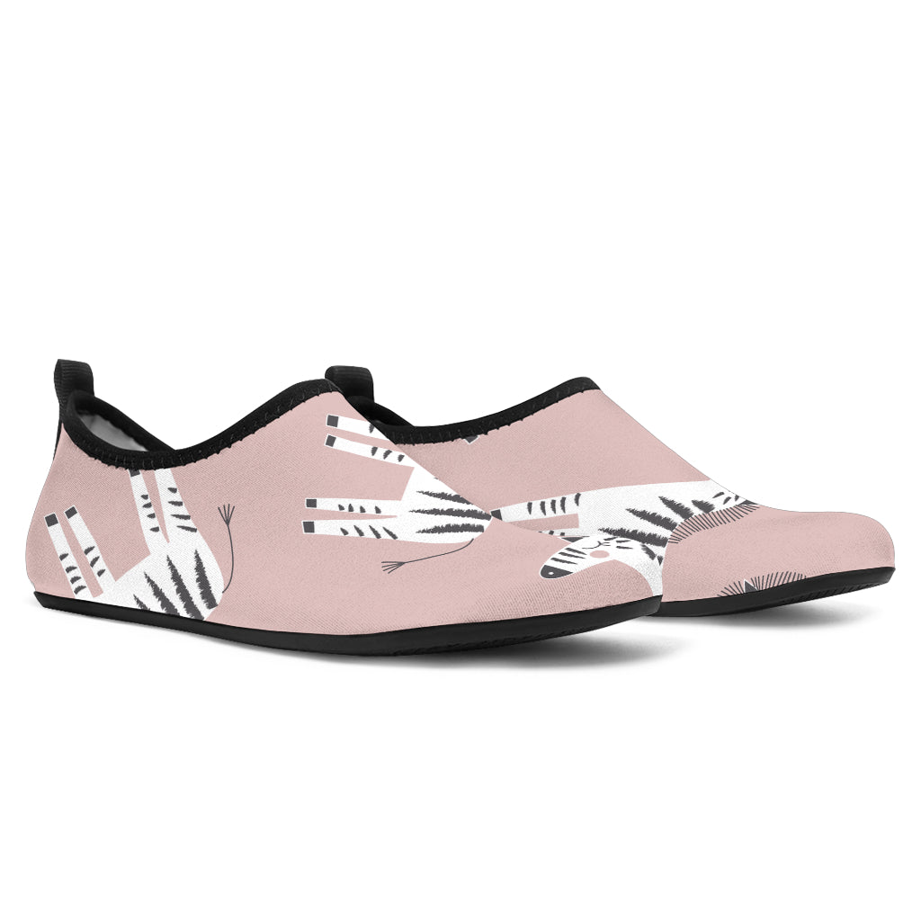 Cute Zebra Pattern Aqua Shoes