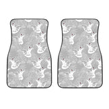 White Swan Gray Background Front Car Mats