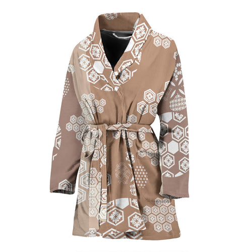 Beautiful Hexagon Japanese  Pattern Women'S Bathrobe