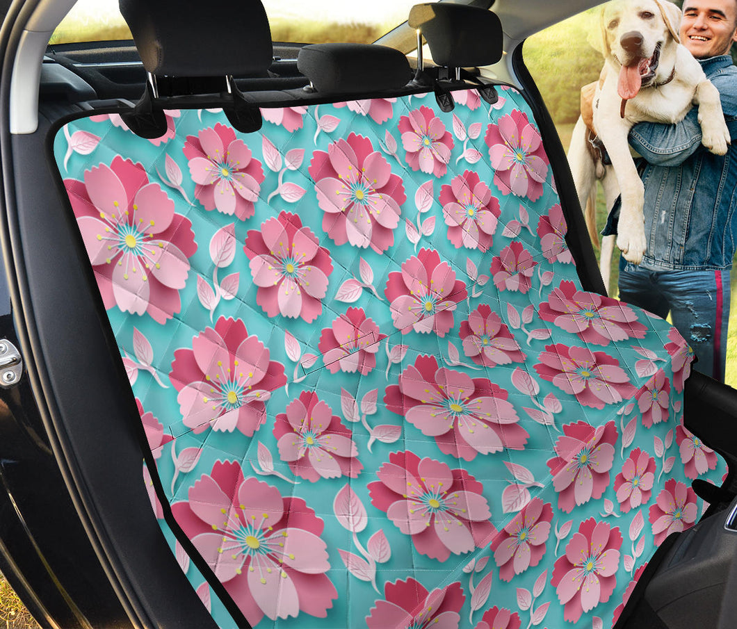 3D Sakura Cherry Blossom Pattern Dog Car Seat Covers