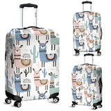 Lama Alpaca Cactus Hand Drawn Pattern Luggage Covers