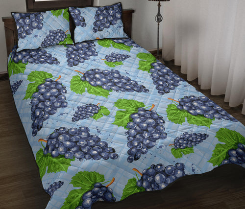 Watercolor grape pattern Quilt Bed Set