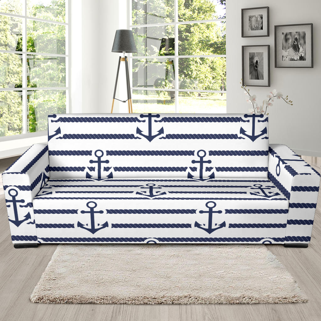 Anchor Rope Nautical  Pattern Sofa Slipcover