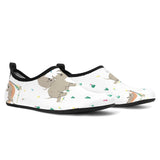 Cute Rhino Pattern Background Aqua Shoes