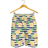 Pineapples Pattern Striped Background Men Shorts