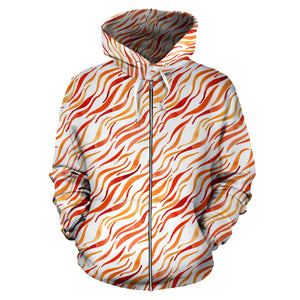 Fire Flame Watercolor Pattern Zip Up Hoodie