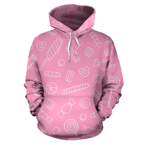 Sweet Candy Pink Background Men Women Pullover Hoodie