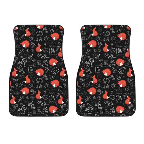 Fox Sleeping Fox Pattern Front Car Mats