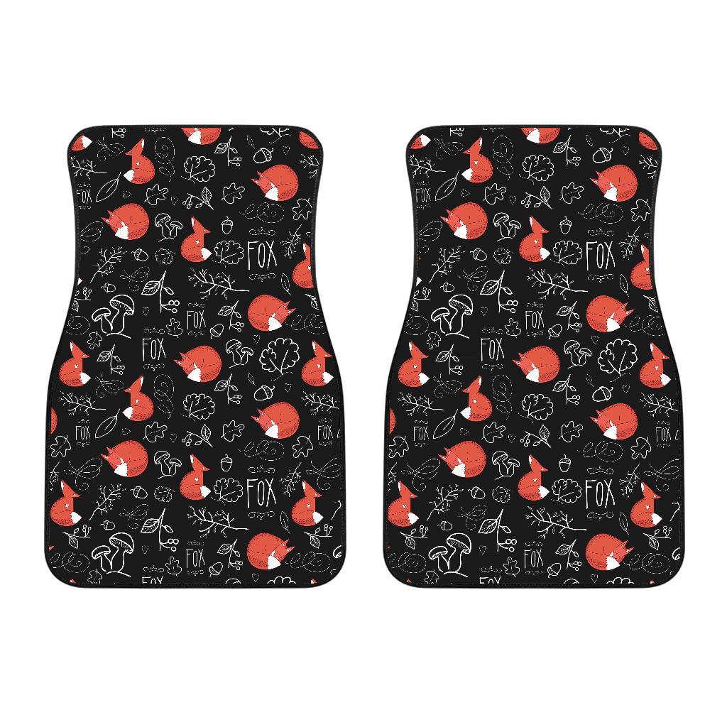 Fox Sleeping Fox Pattern Front Car Mats