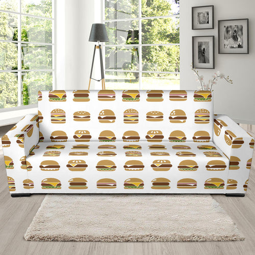 Hamburger Pattern Print Design 02 Sofa Slipcover