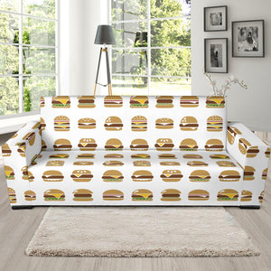 Hamburger Pattern Print Design 02 Sofa Slipcover