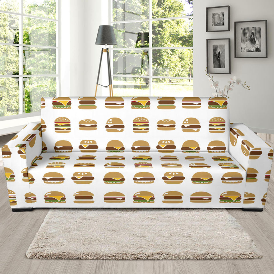 Hamburger Pattern Print Design 02 Sofa Slipcover