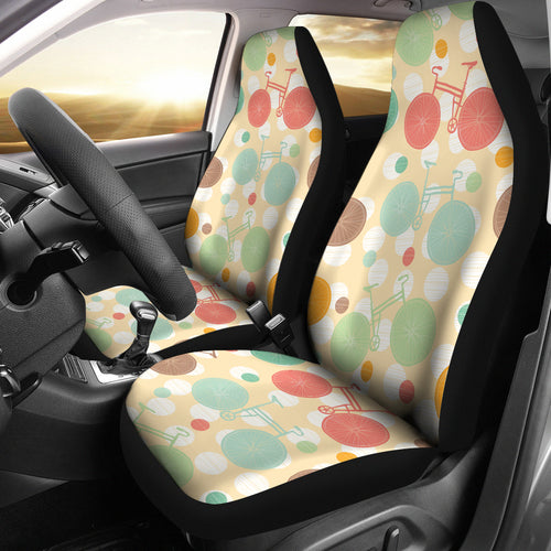 Bicycle Pattern Print Design 01 Universal Fit Car Seat Covers