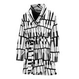 Piano Pattern Print Design 03 Women's Bathrobe