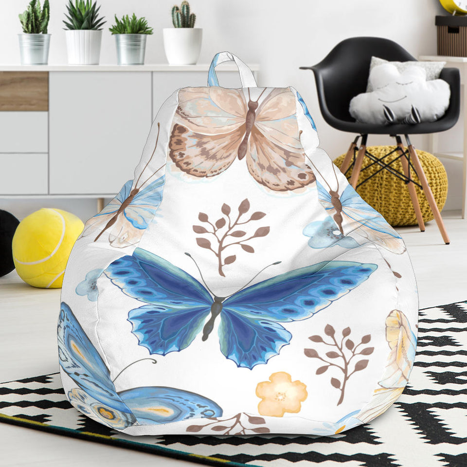 Blue Butterfly Pattern Bean Bag Cover
