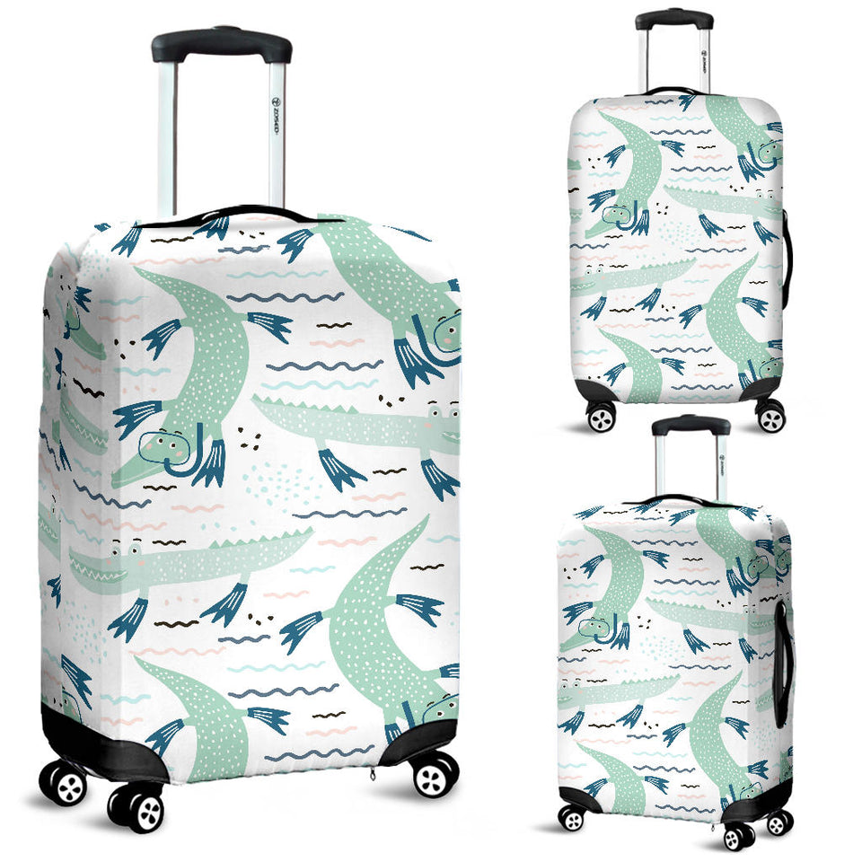 Crocodile Diver Pattern Luggage Covers