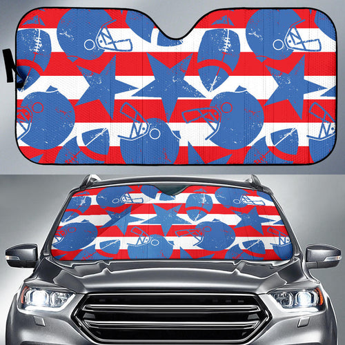 American Football Ball Star Stripes Pattern Car Sun Shade